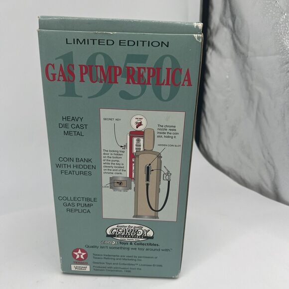 1950 Tokheim Texaco Fire Chief Gas Pump Coin Bank Replica Gearbox NIB Read Desc. - Picture 10 of 12